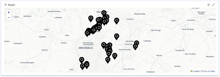 Locaties van de sensoren